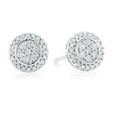 9ct White Gold Round Brilliant Cut with 0.20 CARAT tw of Diamonds Earrings