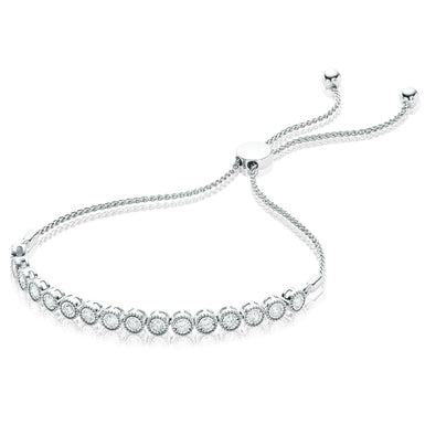 9ct White Gold Round Brilliant Cut with 1/2 CARAT tw of Diamonds Bracelet