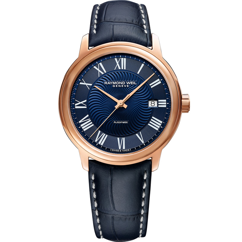 Raymond Weil Maestro Blues' Men's Automatic Rose Tone Watch 2237-PC5-00508