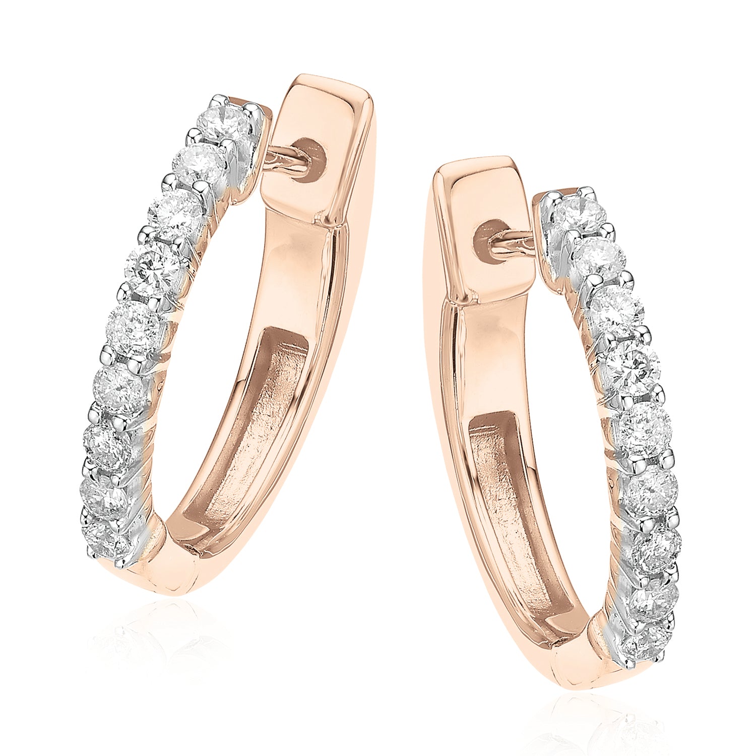 9ct Rose Gold 0.25 Carat tw Diamond Earrings