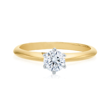 Promise 18ct Two Tone Gold Round Brilliant Cut with 1/2 Carat of Certified Diamonds Ring