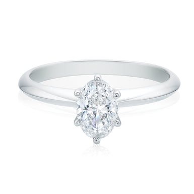 Promise 18ct White Gold Oval Cut with 0.70 CARAT of Diamonds Ring