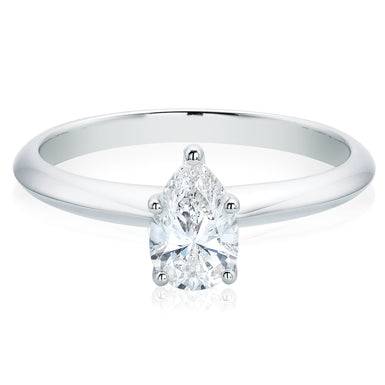 Promise 18ct White Gold Pear Cut with 0.70 CARAT of Diamonds Ring