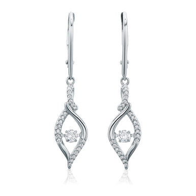 9ct White Gold Round Cut with 1/4 CARAT tw of Diamonds Earrings