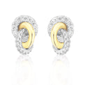 10ct White & Yellow Gold Round Brilliant Cut 0.50 carat tw Diamond Stud Earrings