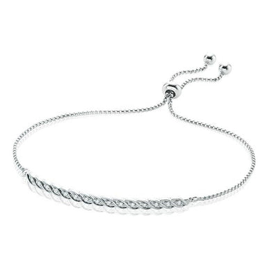 Sterling Silver Round Brilliant Cut with 0.15 CARAT tw of Diamonds Bracelet