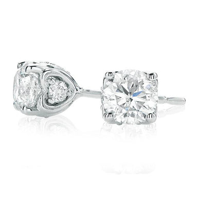 9ct White Gold Round Brilliant Cut with 1 1/2 CARAT tw of Diamonds Earrings