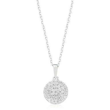 9ct White Gold Round Brilliant Cut 0.2 Carat tw Diamond Pendant