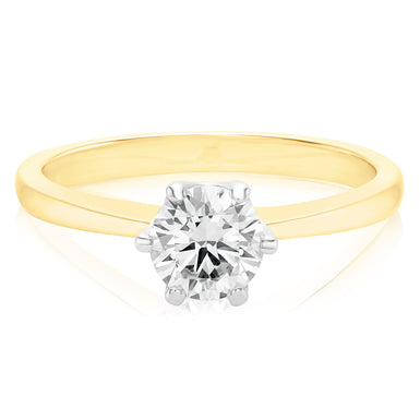 Promise 18ct Two Tone Gold Round Brilliant Cut 0.70 CARAT of Diamonds Ring