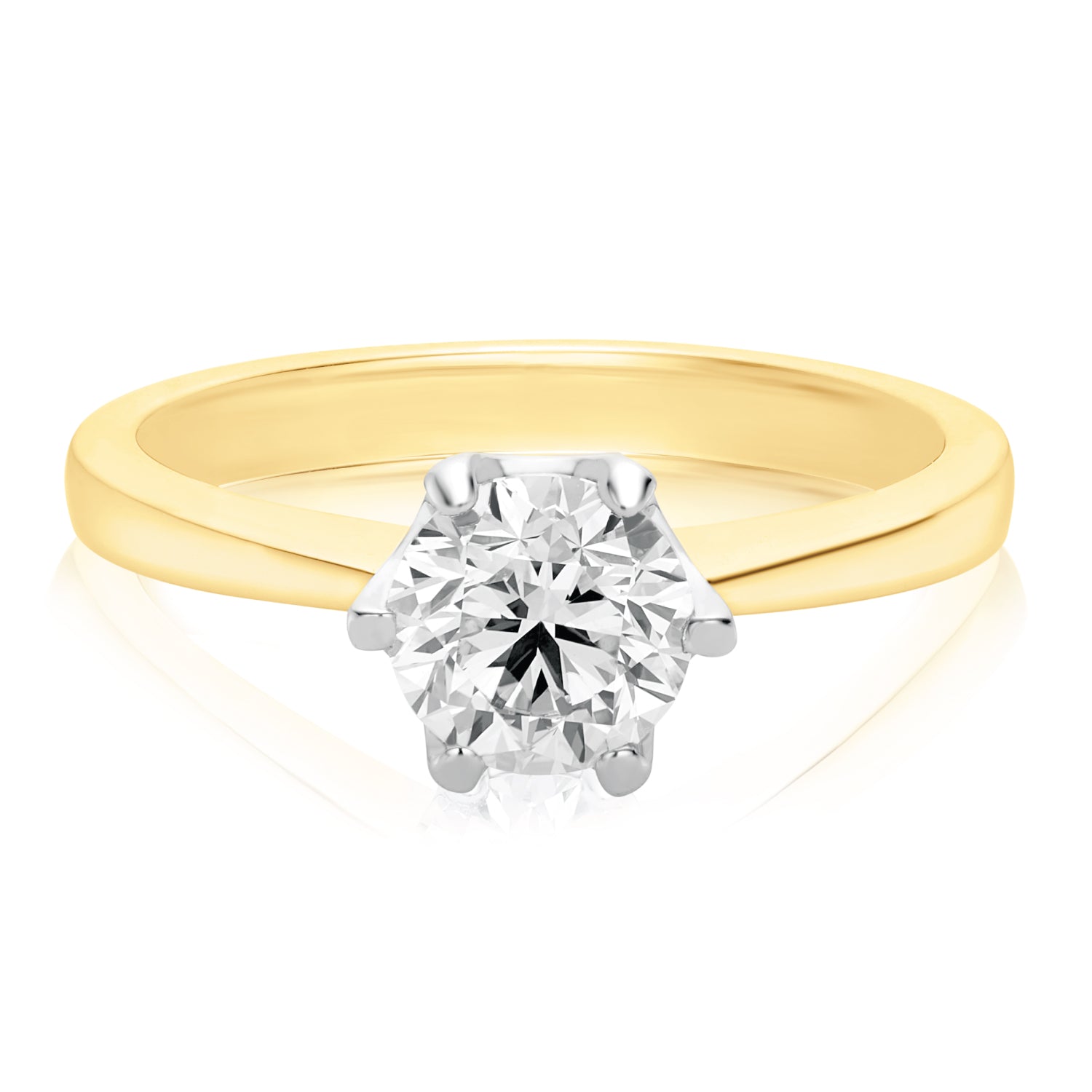 Promise 18ct Two Tone Gold Round Brilliant Cut 1 CARAT of Diamonds Ring