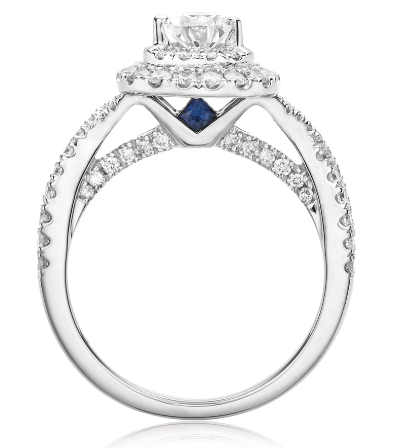 Vera Wang Love 18ct White Gold Pear & Round Brilliant cut 1.60 Carat tw of Diamonds Ring