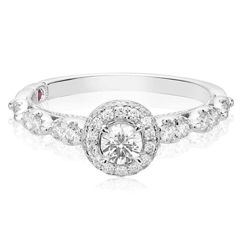 Royale Platinum Round Brilliant Cut 3/4 CARAT tw of Diamonds Ring