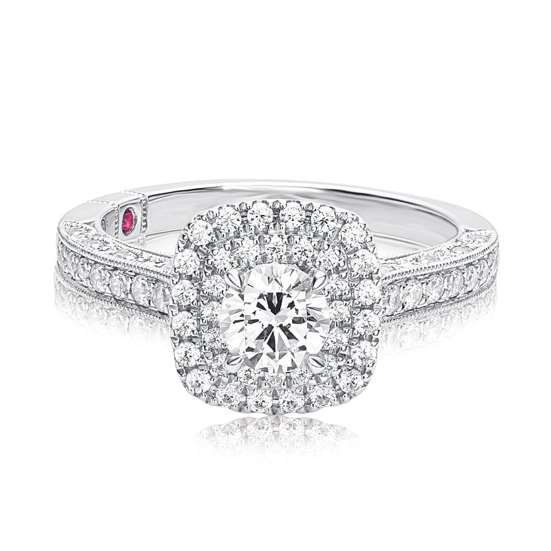 Royale Platinum Round Brilliant Cut 1 CARAT tw of Diamonds Ring