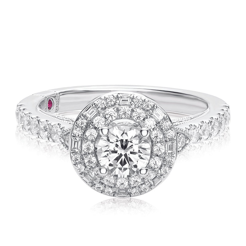 Royale Platinum Round Brilliant Cut 1 CARAT tw of Diamonds Ring