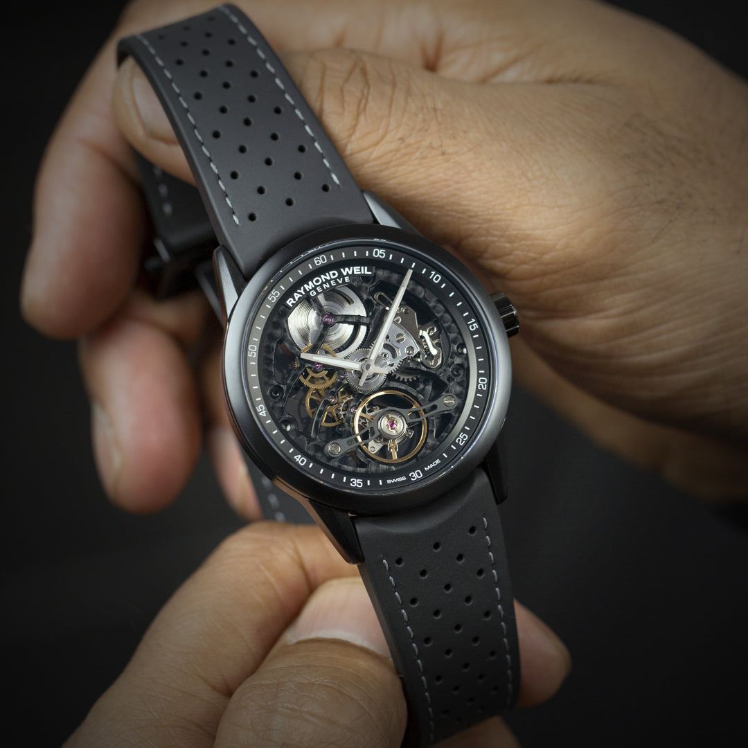 Raymond Weil Freelancer Skeleton Automatic Black PVD watch 42mm 2785-BKR-20000