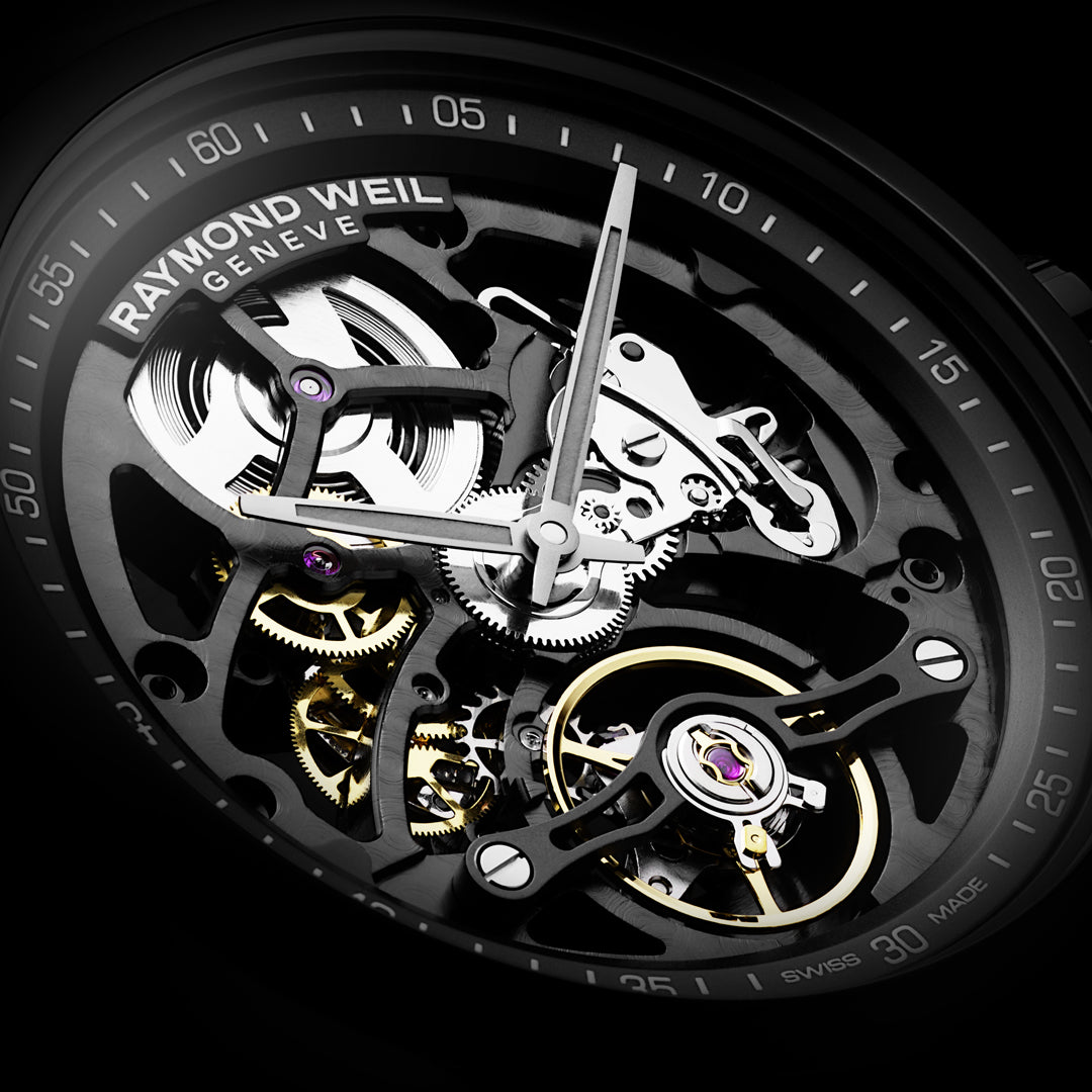Raymond Weil Freelancer Skeleton Automatic Black PVD watch 42mm 2785-BKR-20000