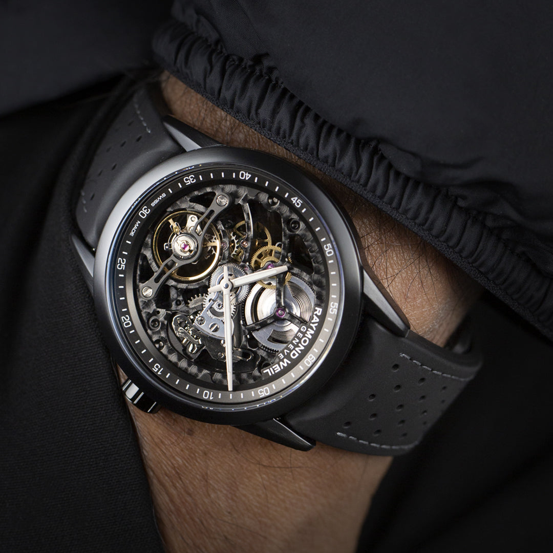 Raymond Weil Freelancer Skeleton Automatic Black PVD watch 42mm 2785-BKR-20000