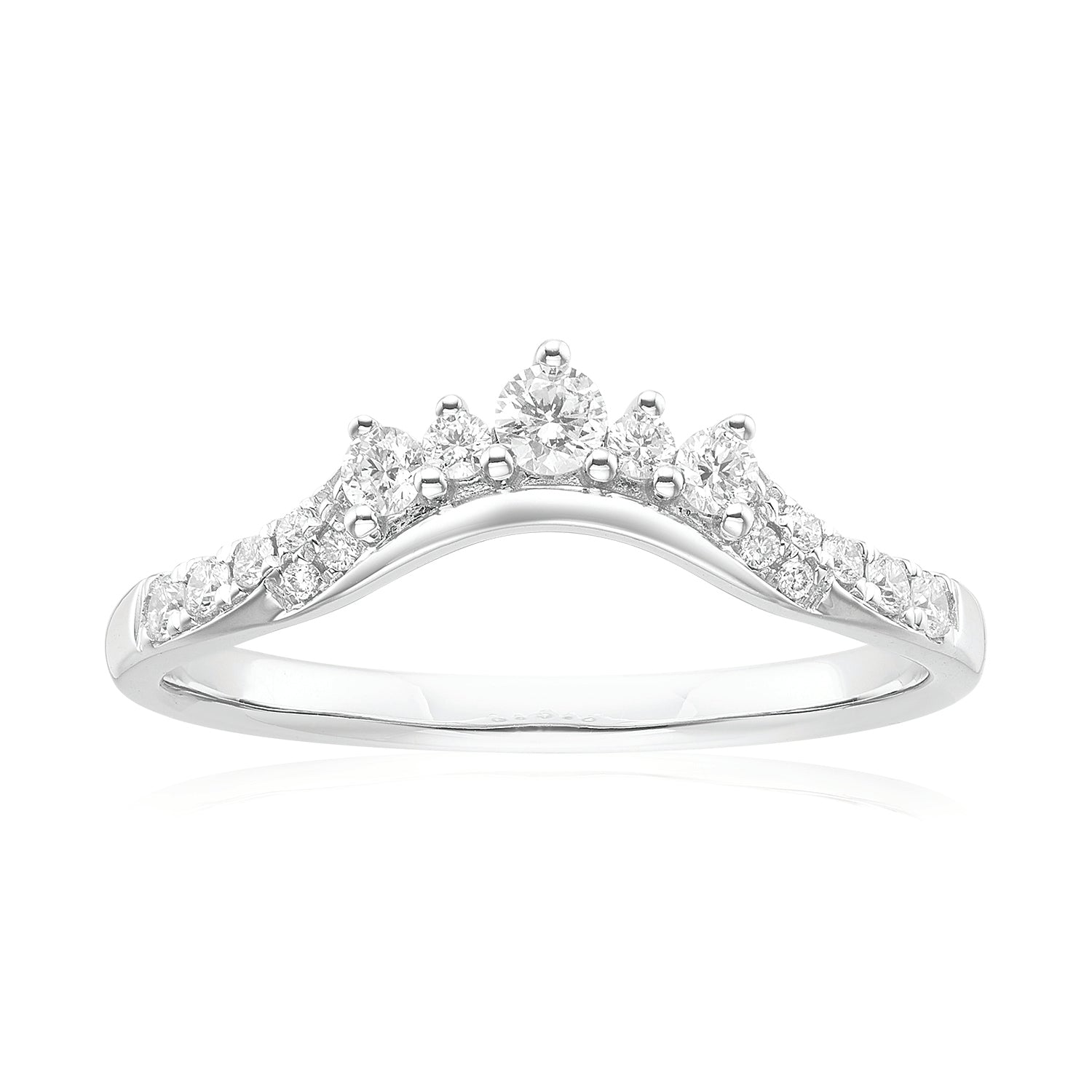 18ct White Gold Round Brilliant Cut ctw Curved Eternity Ring