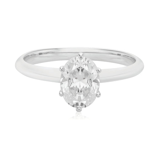 Promise 18ct White Gold Oval 1 Carat Certified Ring