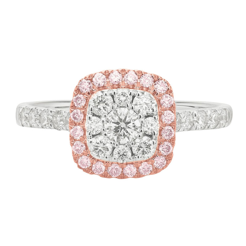 PInk Diamonds 9ct White Gold Round Brilliant Cut 0.70 Carat tw of Diamonds Dress Ring