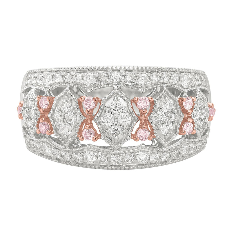 PInk Diamonds 9ct White Gold Round Brilliant Cut 0.50 Carat tw of Diamonds Dress Ring
