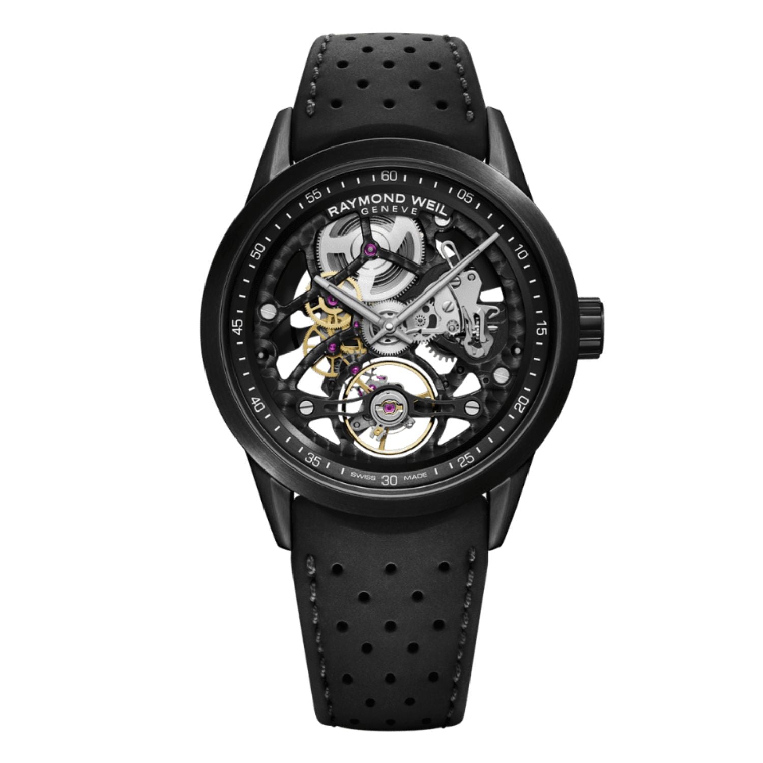 Raymond Weil Freelancer Skeleton Automatic Black PVD watch 42mm 2785-BKR-20000