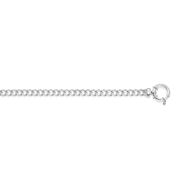 Sterling Silver 19m Curb Bracelet with Bolt Bracelet