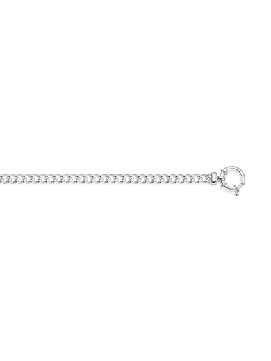 Sterling Silver 19m Curb Bracelet with Bolt Bracelet