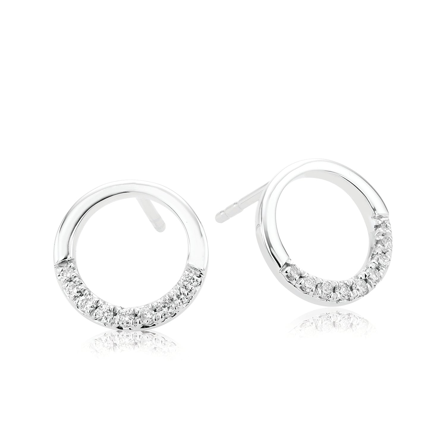 9ct White Gold Round Brilliant Cut 0.10 CARAT tw of Diamonds Stud Earrings