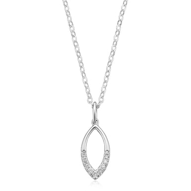 9ct White Gold Round Brilliant Cut 0.10 CARAT tw of Diamonds Pendant