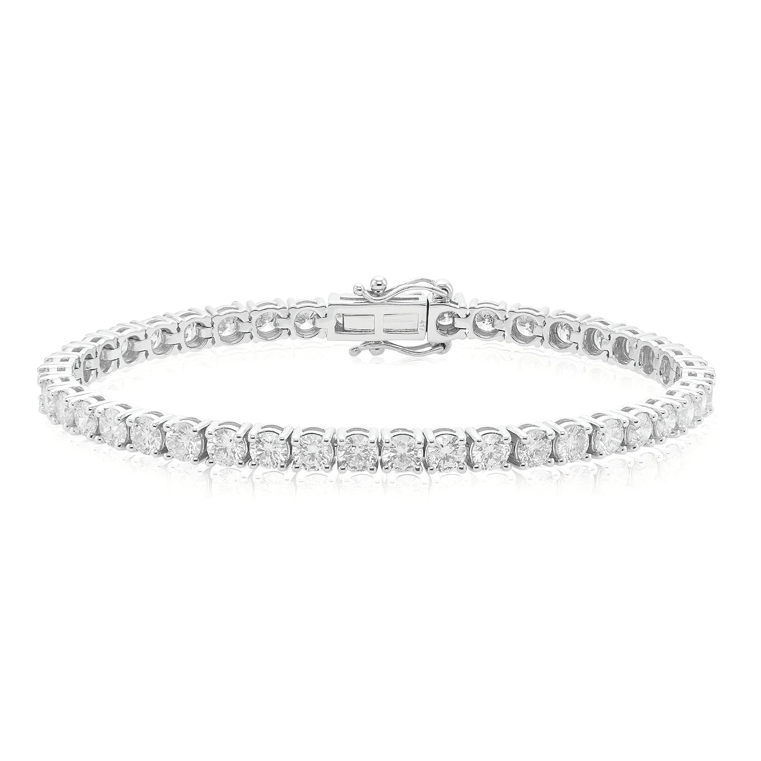 10ct White Gold Round Brilliant Cut 8 CARAT tw of Diamonds Tennis Bracelet