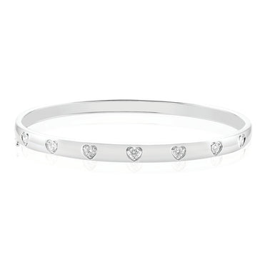 9ct White Gold Round Brilliant Cut 1/2 CARAT tw of Diamonds Bangle