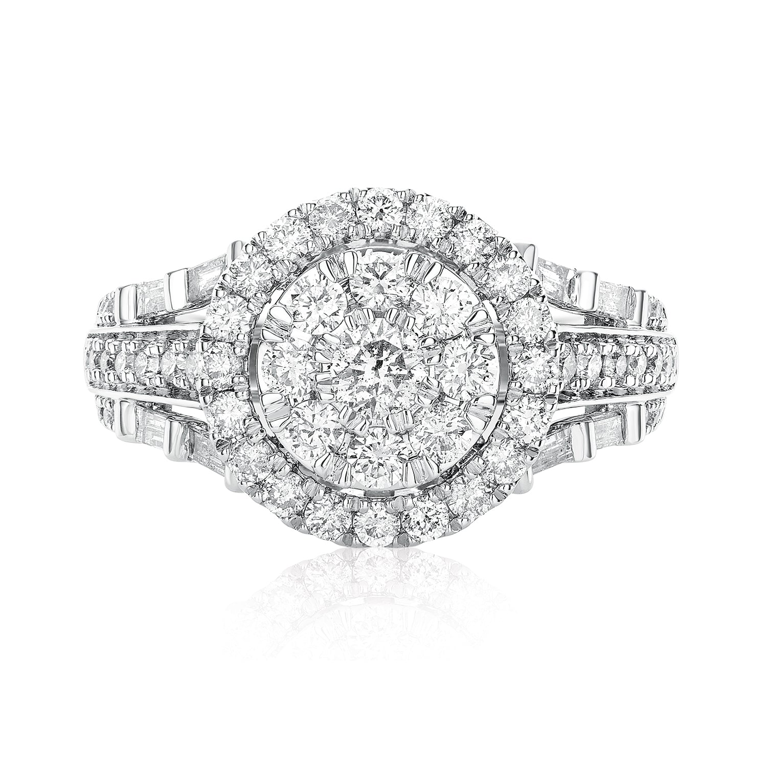 9ct White Gold Round Brilliant Cut 1.25 CARAT tw of Diamonds Ring