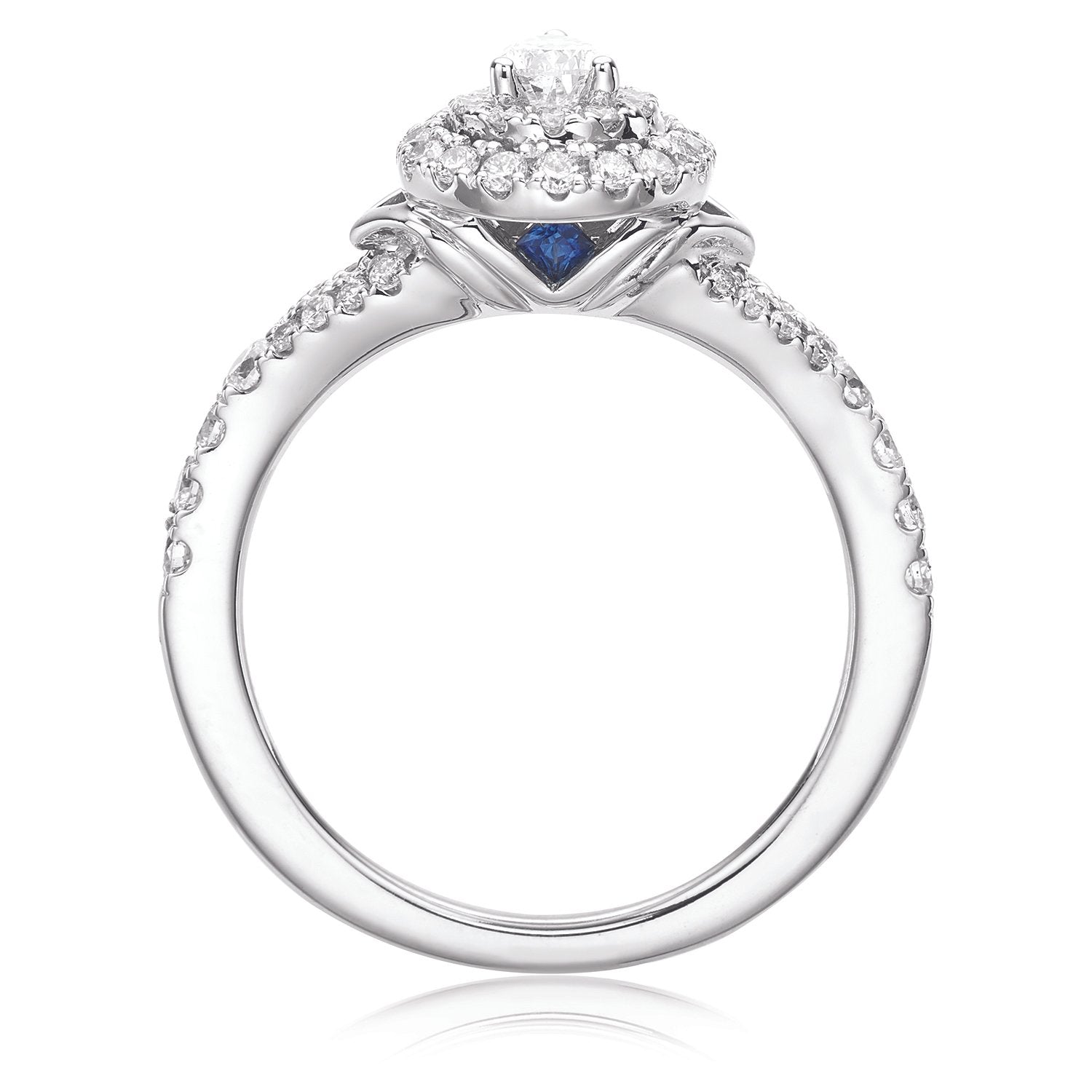 Vera Wang Love 18ct White Gold Pear & Round Brilliant Cut 3/4 Carat tw of Diamonds Ring