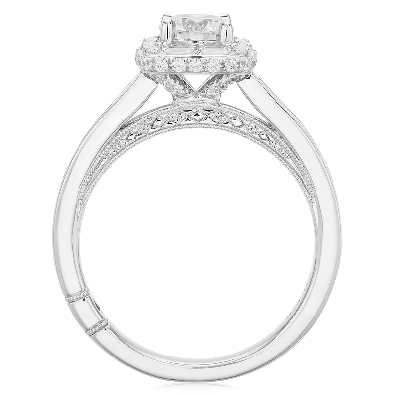 Royale Platinum Round Brilliant and Baguette Cut 1 1/2 CARAT tw of Diamonds Ring