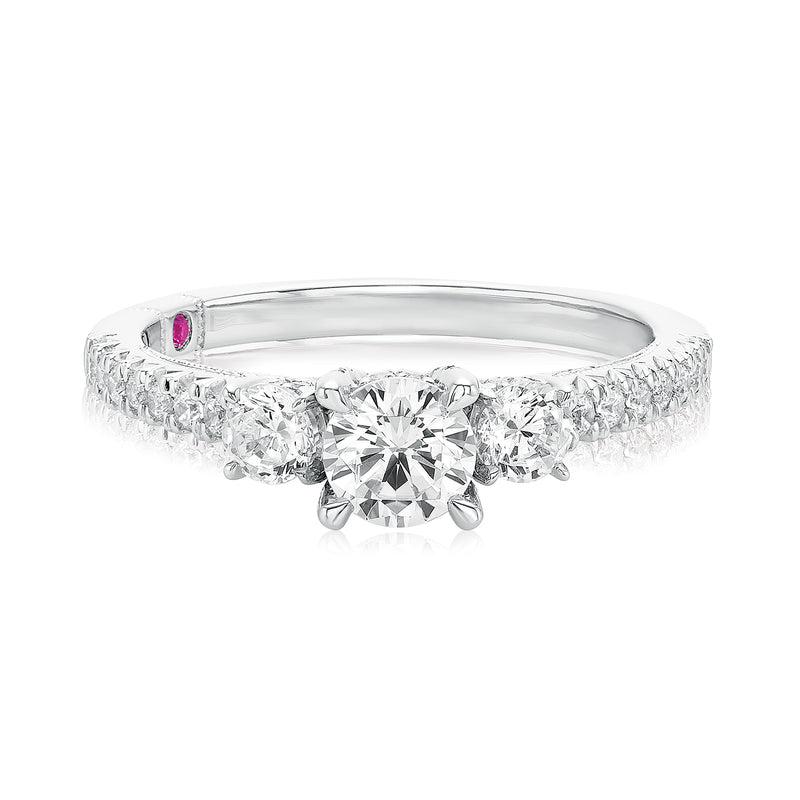 Royale Platinum Round Brilliant Cut 1 CARAT tw of Diamonds Ring