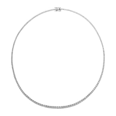 10ct White Gold Round Brilliant Cut 4 CARAT tw of Diamonds Tennis Necklace
