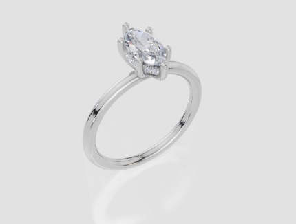 18ct White Gold Marquise Cut 0.80 Carat tw of Lab-Grown Diamond Ring