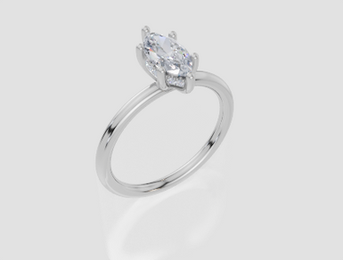 18ct White Gold Marquise Cut 0.80 Carat tw of Lab-Grown Diamond Ring