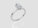 18ct White Gold Marquise Cut 0.80 Carat tw of Lab-Grown Diamond Ring