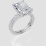 18ct White Gold Radiant Cut 4.42 Carat tw of  Diamond Ring and 18ct White Gold 0.38 Carat tw of   Diamond Band