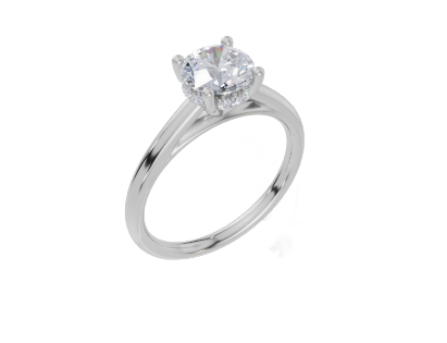 18ct White Gold Round Cut 1.06 Carat tw of  Diamond Ring