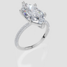 18ct White Gold Marquise Cut 4.32 Carat tw of Lab-Grown Diamond Ring