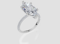18ct White Gold Marquise Cut 4.32 Carat tw of Lab-Grown Diamond Ring