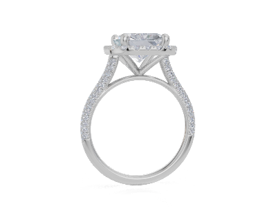18ct White Gold Radiant Cut 4.65 Carat tw of  Diamond Ring