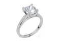 18ct White Gold Cushion Cut 2.33 Carat tw of  Diamond Ring