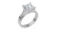 18ct White Gold Princess Cut 2.08 Carat tw of  Diamond Ring and 18ct White Gold  Band