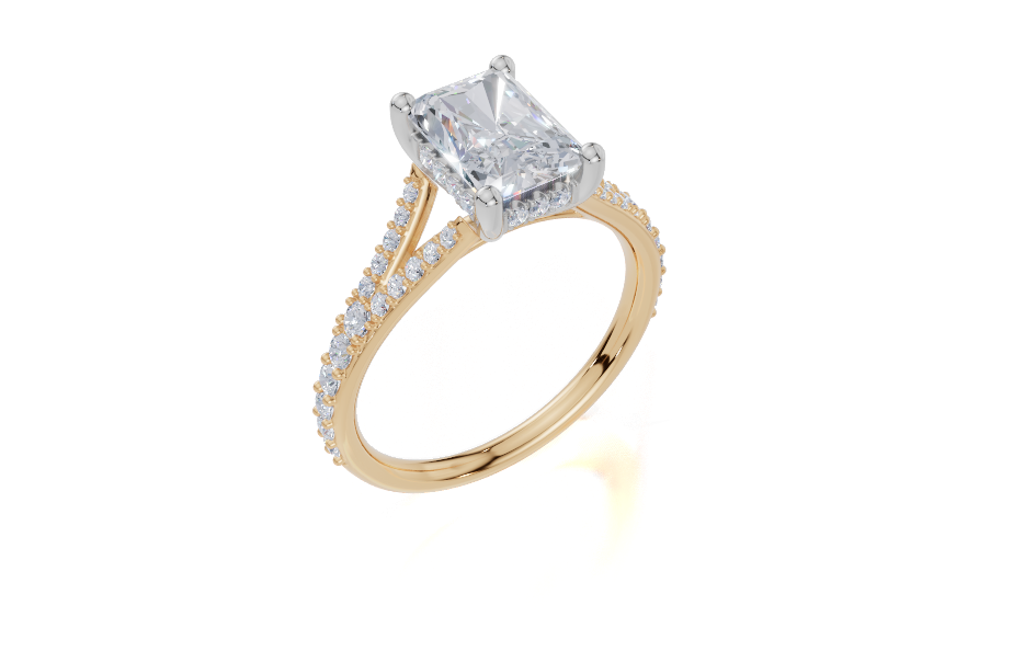 18ct Yellow Gold Radiant Cut 1.90 Carat tw of Lab-Grown Diamond Ring