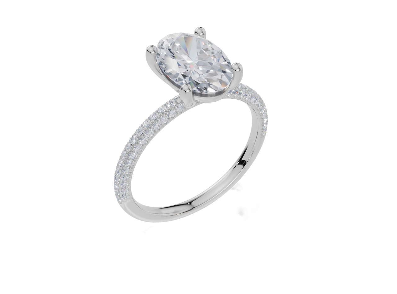 18ct White Gold Oval Cut 2.32 Carat tw of Lab-Grown Diamond Ring