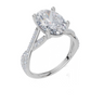 18ct White Gold Oval Cut 3.30 Carat tw of Lab-Grown Diamond Ring
